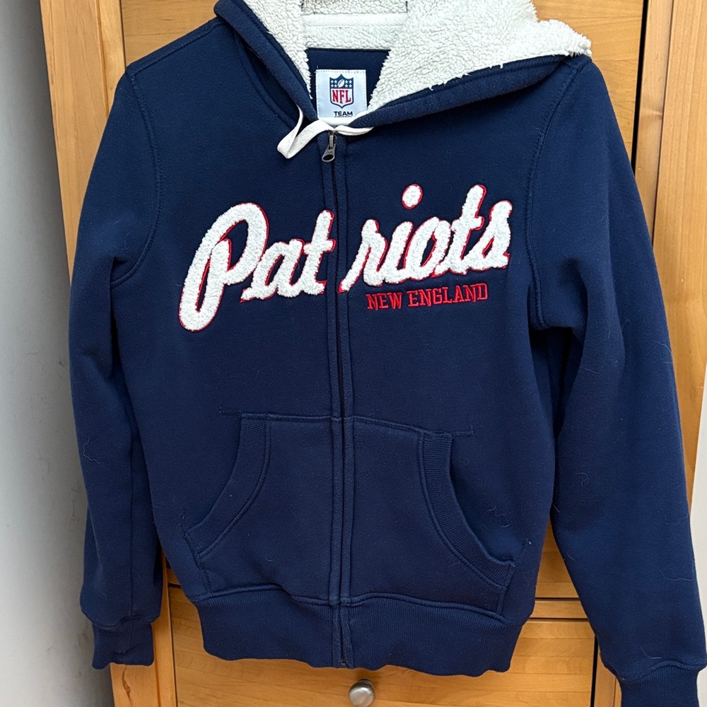 New England Patriots Women's Navy Sherpa Hoodie